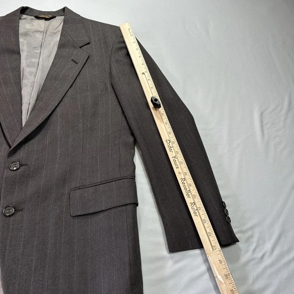 VINTAGE‎ Johnny Carson Blazer Mens 42 Pinstripe Wool Sport Coat Classic USA 90s
